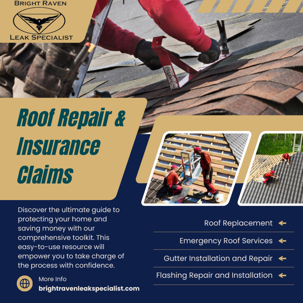 Flyer showcasing Brightraven's Roof Repair & Insurance Claims toolkit.